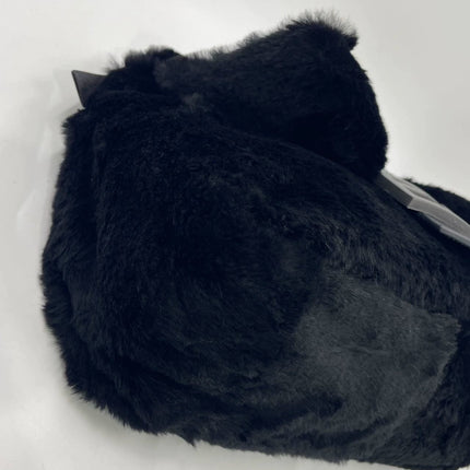 Fendi Mamma Baguette Black Faux Fur Shoulder Bag