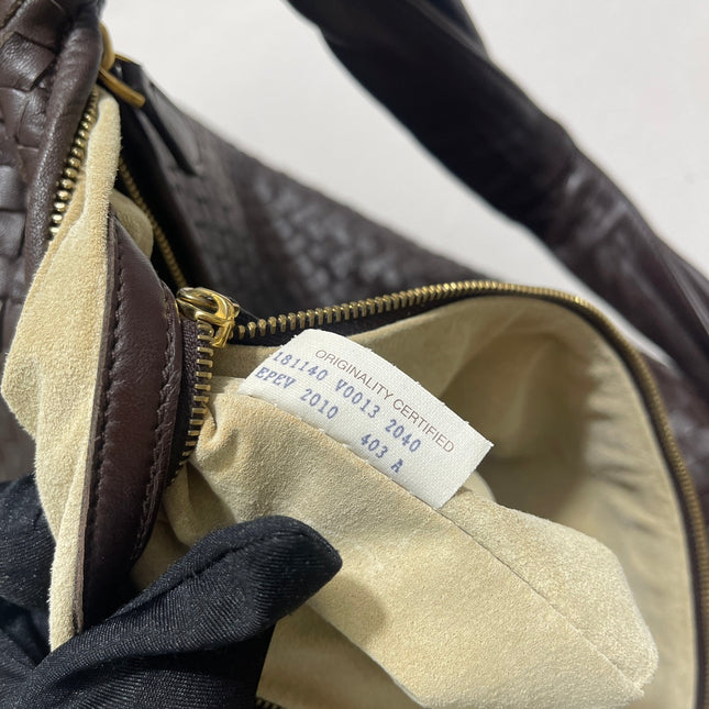 Bottega Veneta Hobo Bag Large Dark Chocolate Brown Lambskin leather 50cm