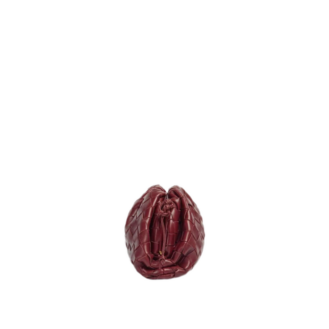 Bottega Veneta Pouch Mini Intrecciato Burgundy Leather Crossbody Bag