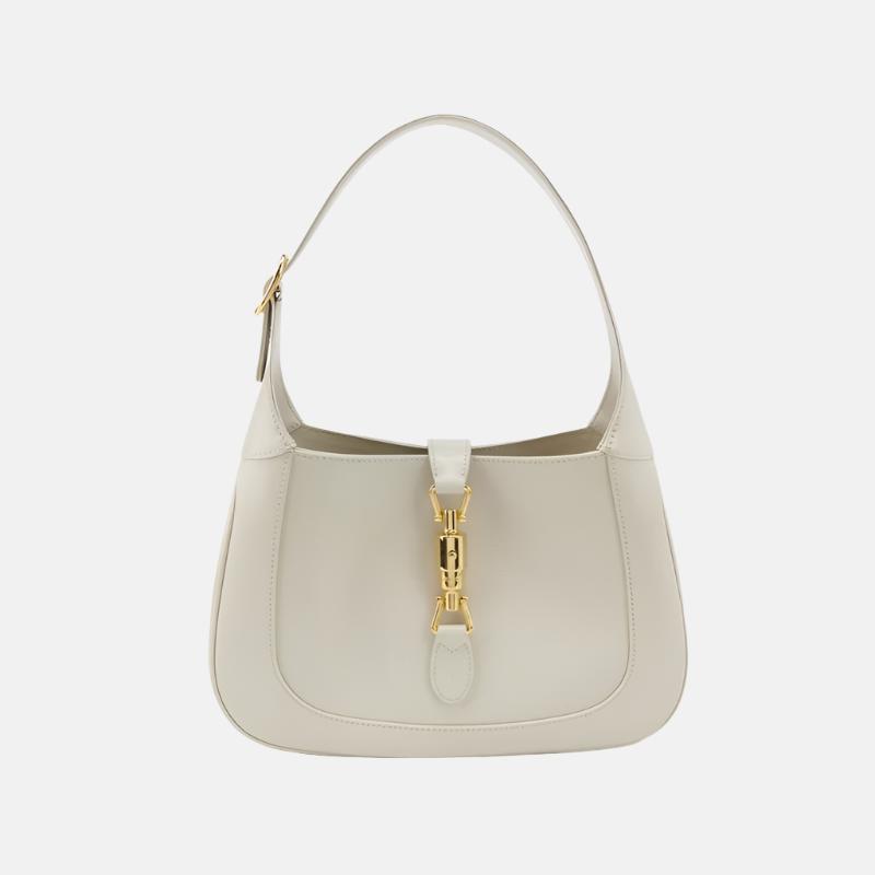 Gucci Jackie 1961 White Leather Bag with Adjustable Strap Size Small-Luxbags