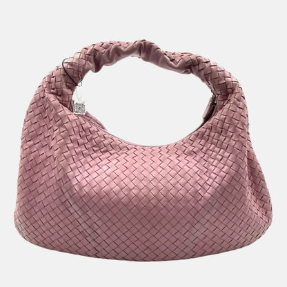 Bottega Veneta Veneta Hobo Medium Cherry Blossom Pink Intrecciato Leather Bag 40cm-Luxbags