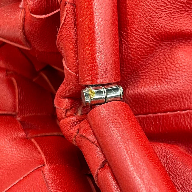Sold Bottega Veneta Pouch Large Intrecciato Leather Clutch Red