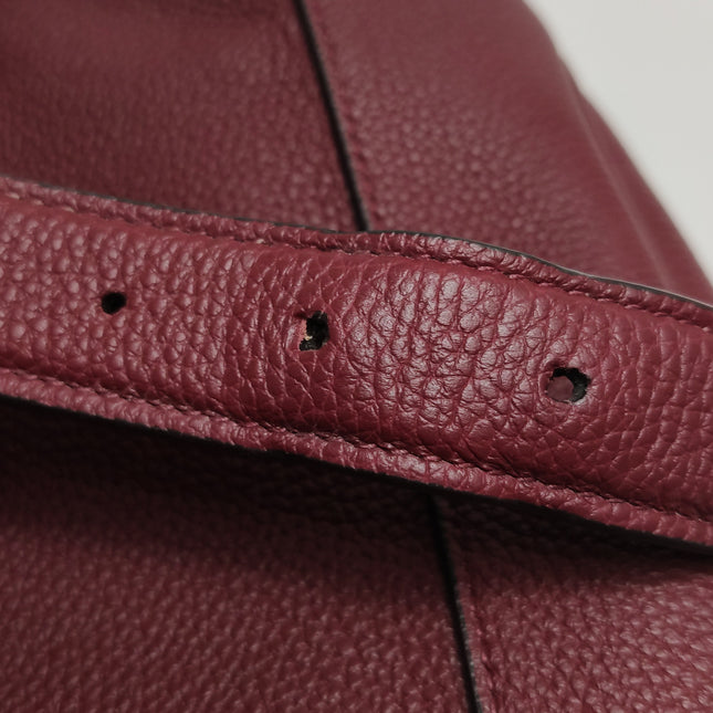 Gucci Jackie 1961 Burgundy Large Pebbled Leather Shoulder Bag with Strap