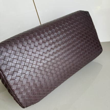 Bottega Veneta Roma Large Intrecciato Nappa Leather Dark Brown 35cm