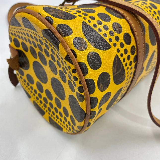 Louis Vuitton x Kusama Papillon 28 Yellow Polka Dots Handbag
