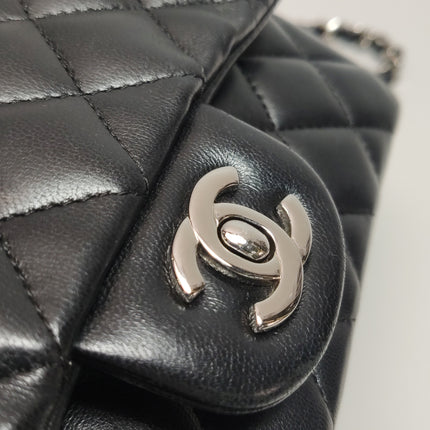Chanel Classic Flap Mini Black Lambskin Silver Hardware