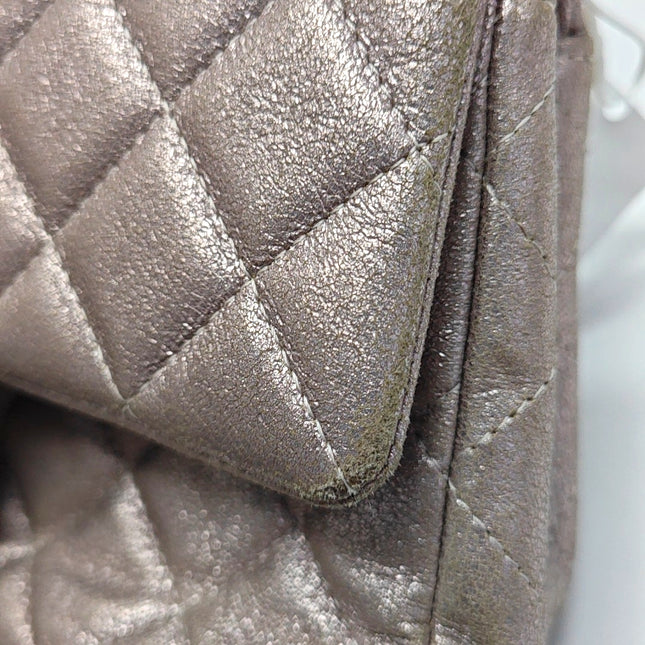 Chanel Classic Flap Mini Metallic Pink Lambskin Leather Gold Hardware