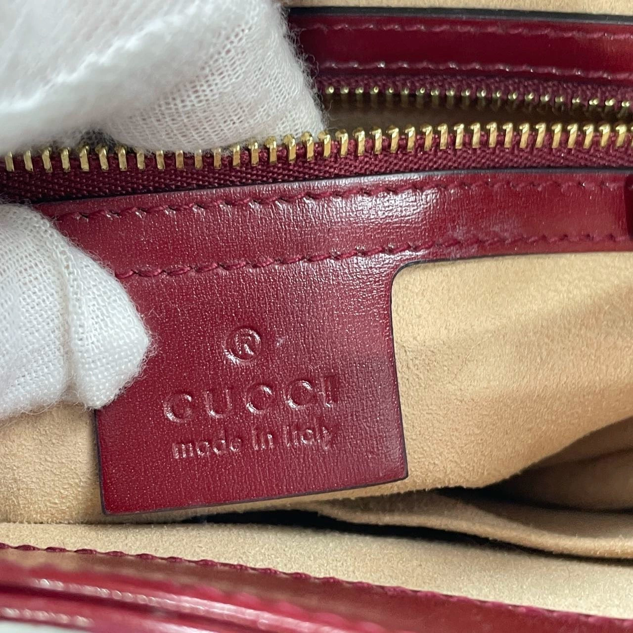 Gucci Jackie 1961 Small Burgundy Red Leather Bag with Adjustable Strap