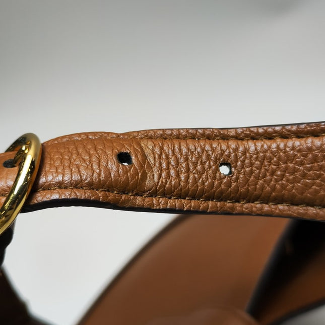 Gucci Jackie 1961 Tan Brown Pebbled Leather Bag Small