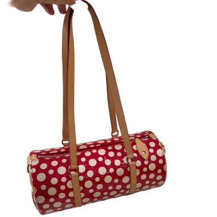 Louis Vuitton x Kusama Papillon 28 Red Polka Dots Patent Leather Handbag