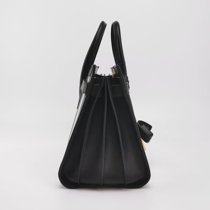 Saint Laurent Sac De Jour Small Black and White Striped Leather Handbag