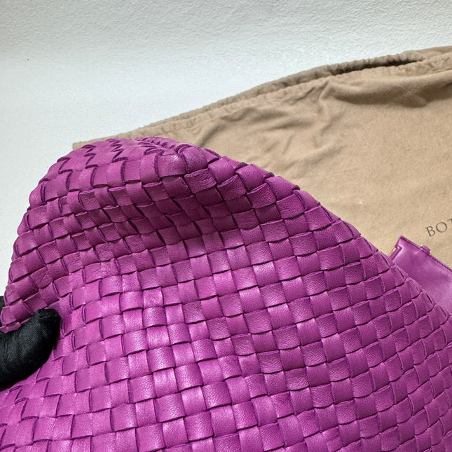 Bottega Veneta Cabat Large Intreccio Leather Tote Bag Purple with Pouch 42cm