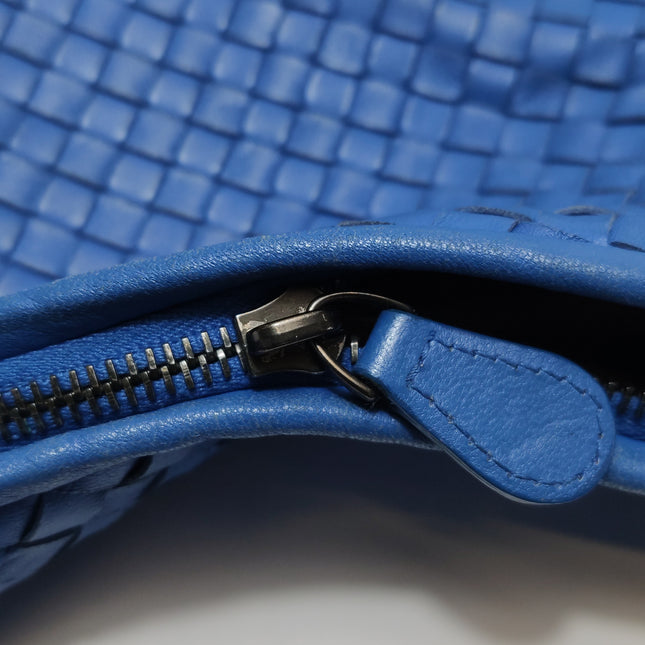 Bottega Veneta Hobo Bag Lambskin Leather Royal Blue 42cm Thick Shoulder Pad