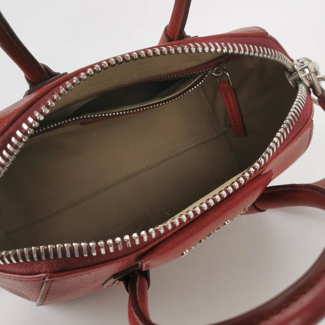 Givenchy Antigona Mini Red Calf Leather Top Handle bag with Strap