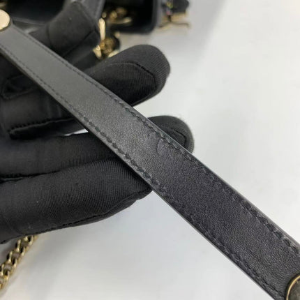 Lady Dior Mini Black Calfskin Leather with Multicolor Crystals Gold Hardware