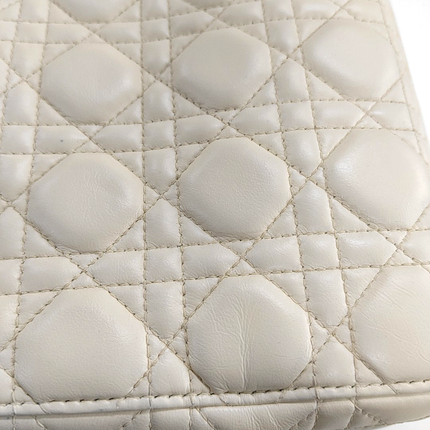 Lady Dior Small My Abcdior White Ecru Lambskin Cannage Leather