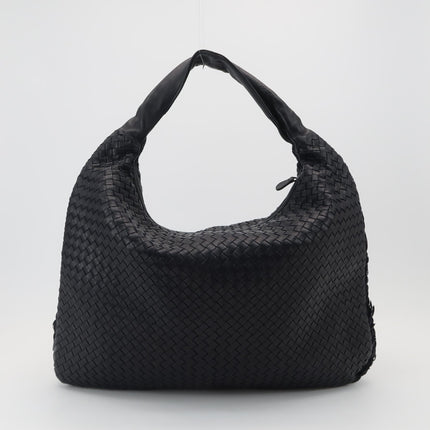 Bottega Veneta Hobo Maxi Midnight Navy Black leather Tiny Fringes 50cm