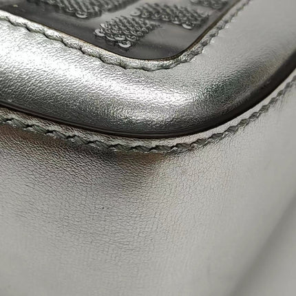 Sold Fendi Baguette Fendi x Nicki Minaj Silver PVC and Leather with Glitter Sequins Crossbody Bag