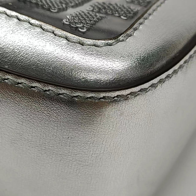 Sold Fendi Baguette Fendi x Nicki Minaj Silver PVC and Leather with Glitter Sequins Crossbody Bag