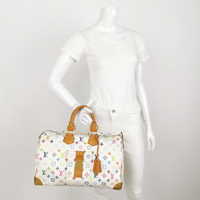Louis Vuitton x Takashi Murakami Speedy 40 White Multicolor