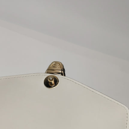 Bvlgari Serpenti Forever Small Leather Top Handle Crossbody Bag White
