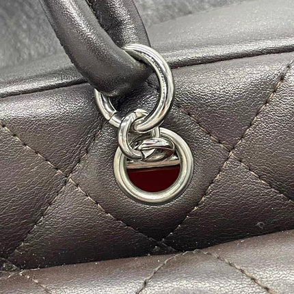 Sac Reporter Ligne Cambon Chanel en cuir de veau noir multipoches taille moyenne