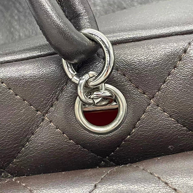 Chanel Cambon Multi-pocket Ligne Reporter Bag Medium Dark Brown Calfskin Leather