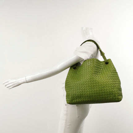 Bottega Veneta Garda Avocado Green Intrecciato Nappa Leather Large 33cm