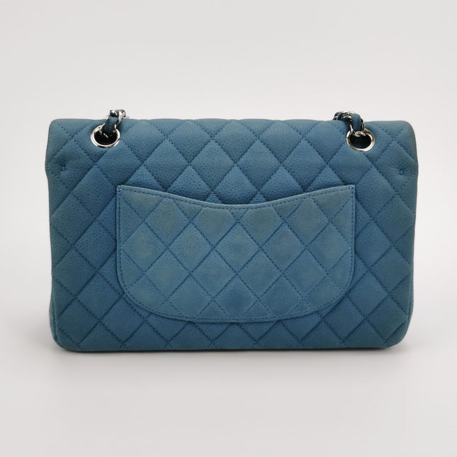 Chanel Timeless Classic Flap Medium Light Blue Caviar Leather Silver Hardware