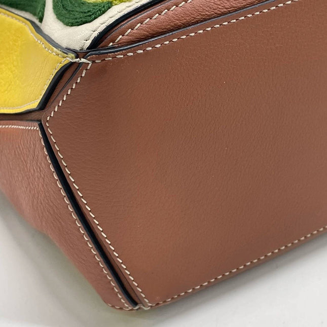 Loewe x William De Morgan Puzzle Small Embroidered Brown Yellow Multicolor