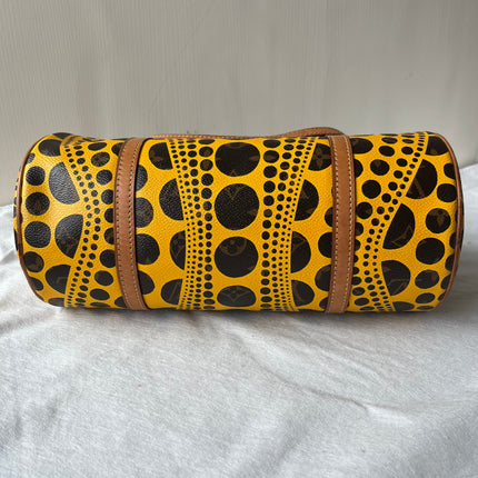 Sac à main Louis Vuitton x Kusama Papillon 28 à pois jaunes