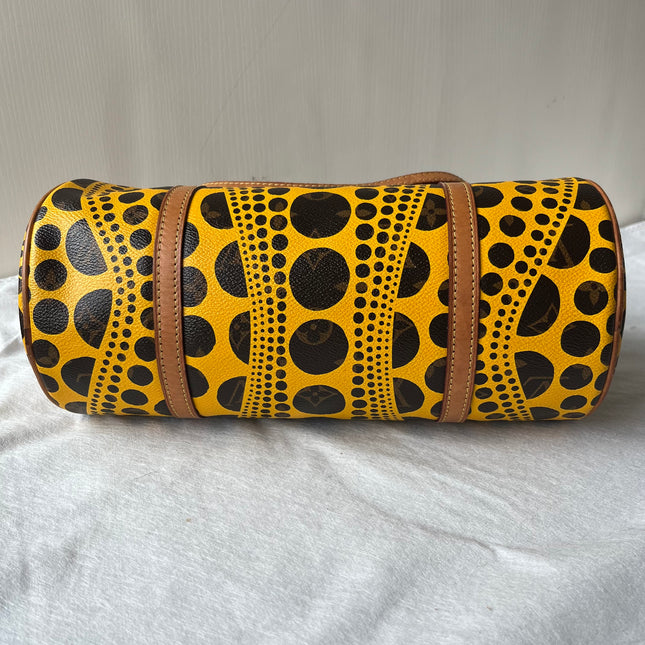 Louis Vuitton x Kusama Papillon 28 Yellow Polka Dots Handbag