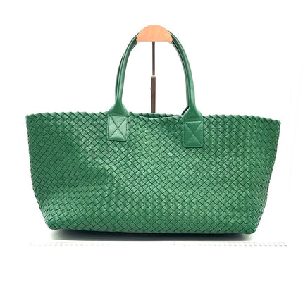 Sold Bottega Veneta Cabat Large Intreccio Leather Tote Bag Dark Green with Pouch 40cm