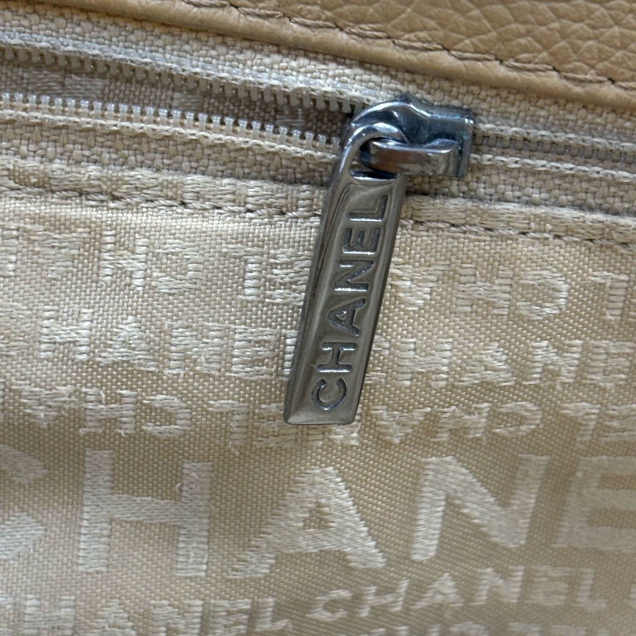 Chanel Cerf Executive 2005 East West Small Camel Caviar Leather Handbag