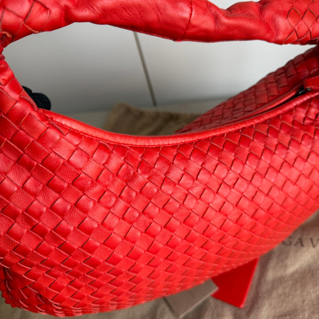 Bottega Veneta Hobo Bag leather Bright Red Medium 40cm