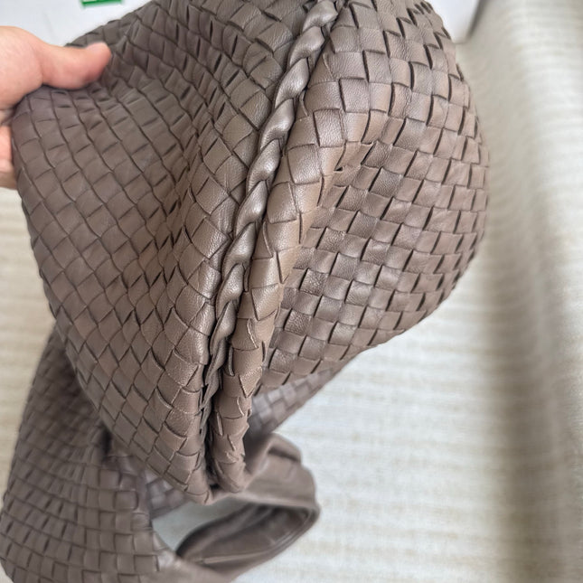 Bottega Veneta Belly Hobo Intreccio Leather Grey Large 50cm