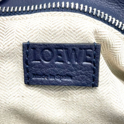 Loewe Braided Puzzle Small Woven Navy Leather Crossbody Bag