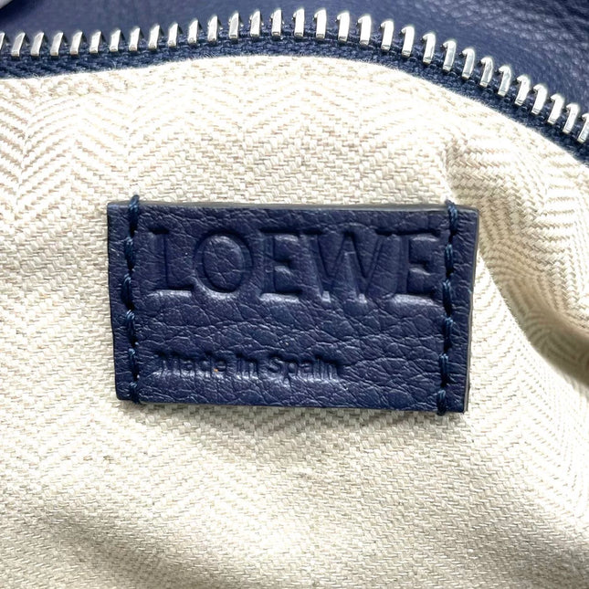 Loewe Braided Puzzle Small Woven Navy Leather Crossbody Bag