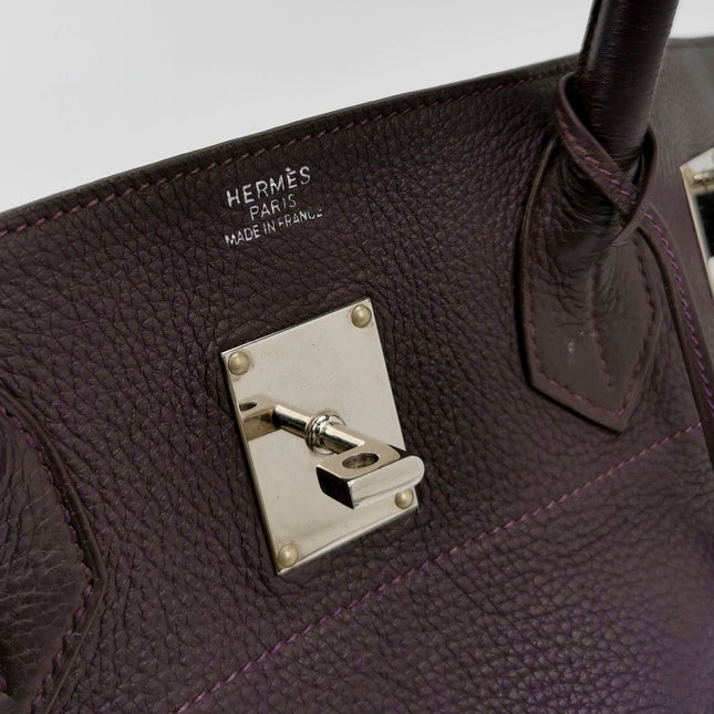 Hermes Shoulder Birkin 42 Togo Leather 59 Raisin Purple Palladium Hardware 2006