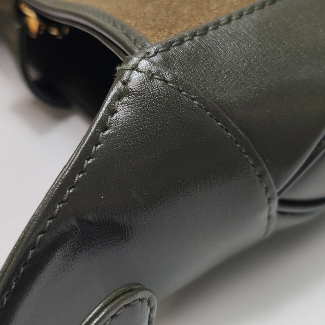 Gucci Jackie 1961 Small Olive Green Suede and Leather Bag