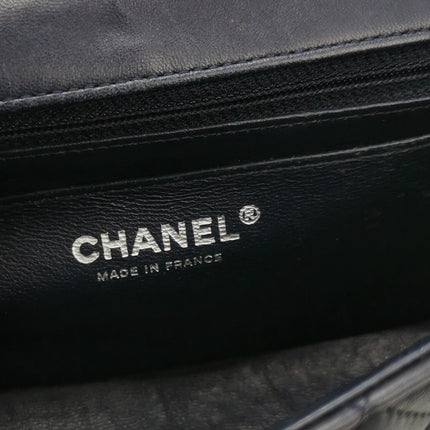 Chanel Classic Flap Mini 2014 Navy Lambskin Leather Silver Hardware