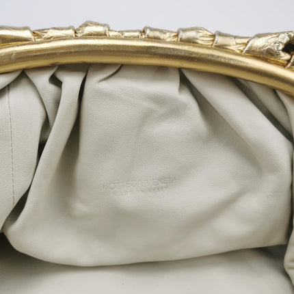 Bottega Veneta Pouch Large Metallic Gold Wrinkled Leather