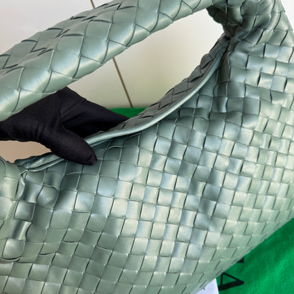 Bottega Veneta Hop Hobo Small Leather Aloe Vera Green