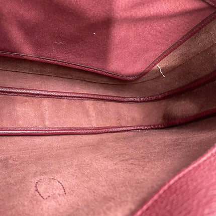 Gucci Jackie 1961 Burgundy Large Pebbled Leather Shoulder Bag with Strap