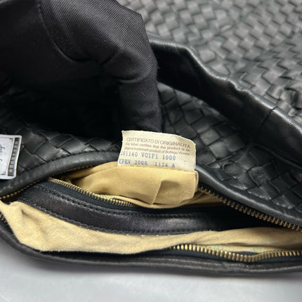 Bottega Veneta Veneta Hobo Maxi Black Leather Pleated 50cm