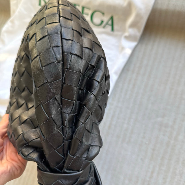 Bottega Veneta Jodie Small Black Lambskin Leather Silver Hardware