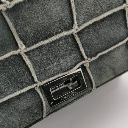 Sold Chanel 2.55 Flap Bag Vintage Chocolate Bar 1997 Medium Suede Green