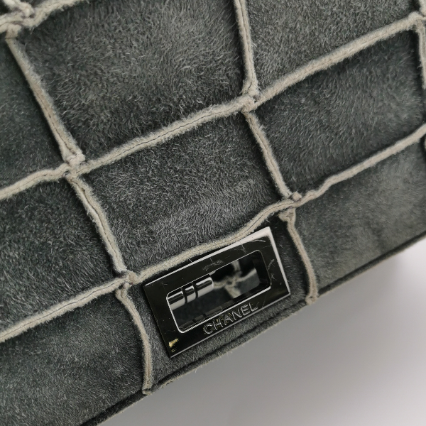 Sold Chanel 2.55 Flap Bag Vintage Chocolate Bar 1997 Medium Suede Green
