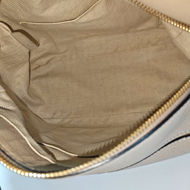 Loewe Puzzle Medium Sand Beige Calfskin Leather Bag Brown Strap