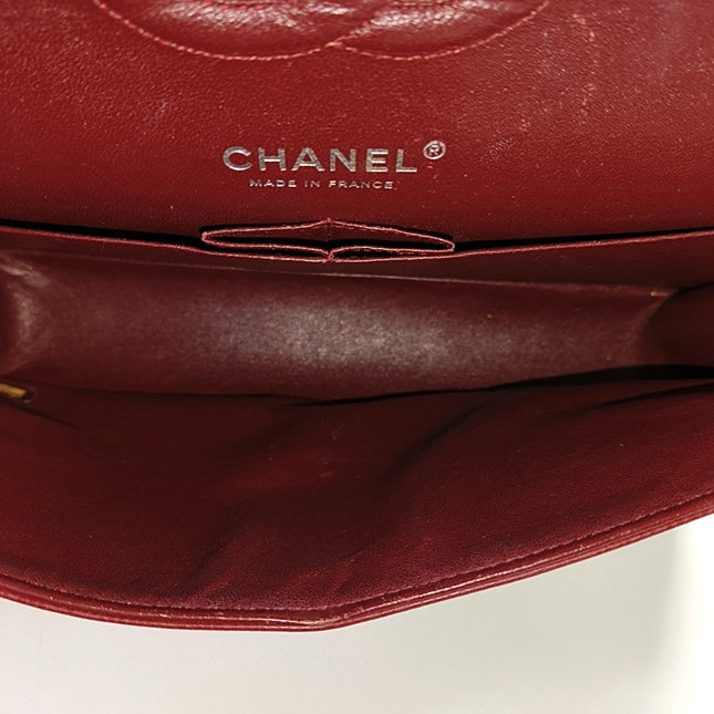 Chanel Classic Flap Medium 2008 Burgundy Caviar Leather Silver Hardware